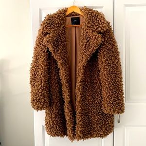 Zara Brown Teddy Coat - XS